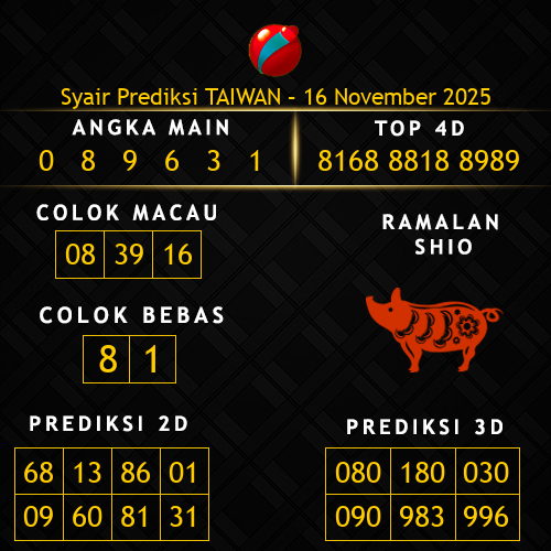 Prediksi Taiwan Hari Ini 16-november-2025