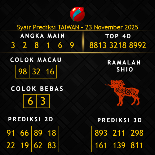 Prediksi Taiwan Hari Ini 23-november-2025