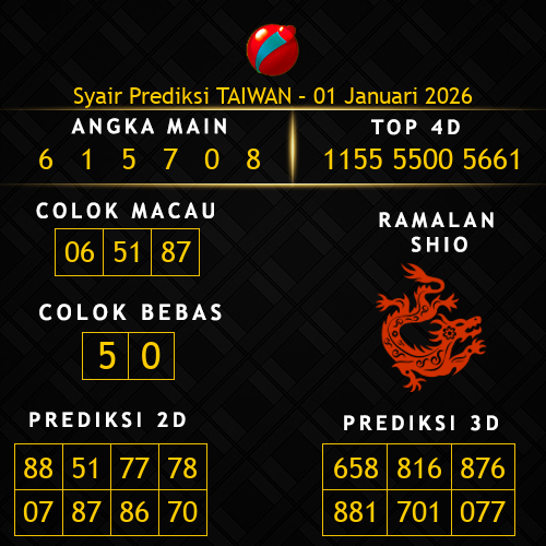 Prediksi Taiwan Hari Ini 1-januari-2026