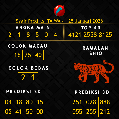 Prediksi Taiwan Hari Ini 25-januari-2026