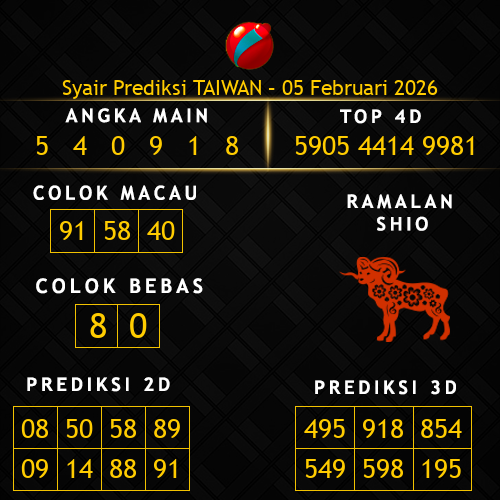 Prediksi Taiwan Hari Ini 5-februari-2026