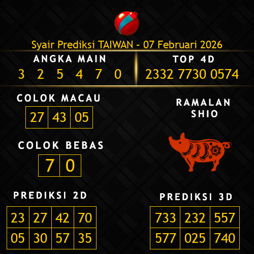 Prediksi Taiwan Hari Ini 7-februari-2026