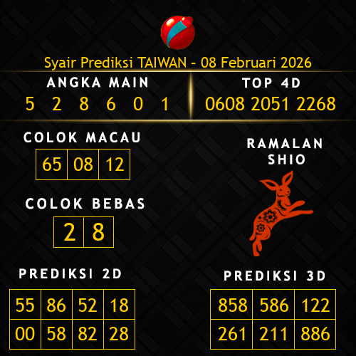 Prediksi Taiwan Hari Ini 8-februari-2026