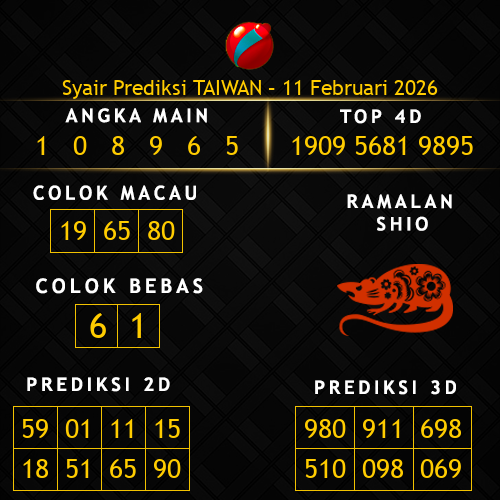 Prediksi Taiwan Hari Ini 11-februari-2026