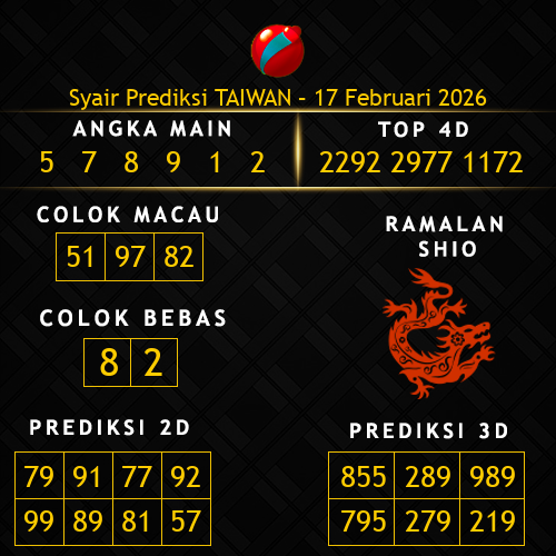 Prediksi Taiwan Hari Ini 17-februari-2026