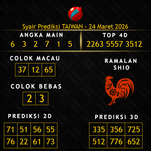 Prediksi Taiwan Hari Ini 24-maret-2026