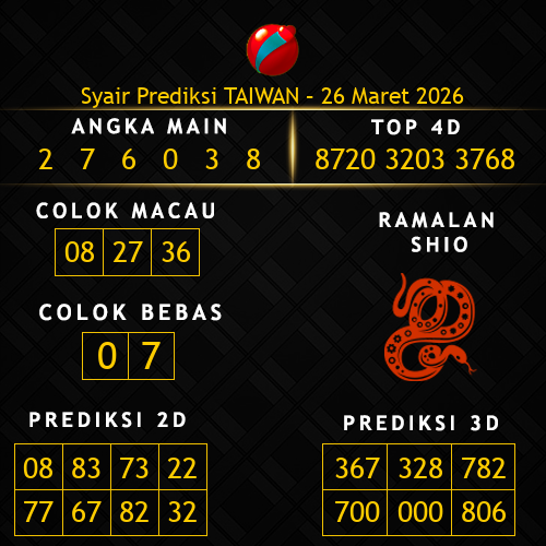 Prediksi Taiwan Hari Ini 26-maret-2026