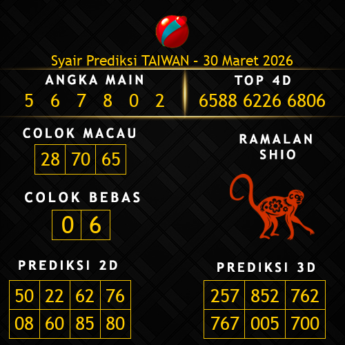 Prediksi Taiwan Hari Ini 30-maret-2026
