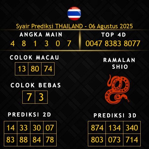 Prediksi Thailand Hari Ini 6-agustus-2025