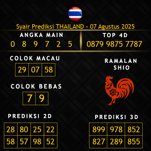 Prediksi Thailand Hari Ini 7-agustus-2025