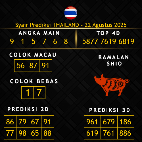 Prediksi Thailand Hari Ini 22-agustus-2025