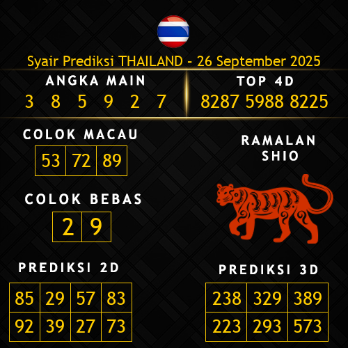 Prediksi Thailand Hari Ini 26-september-2025