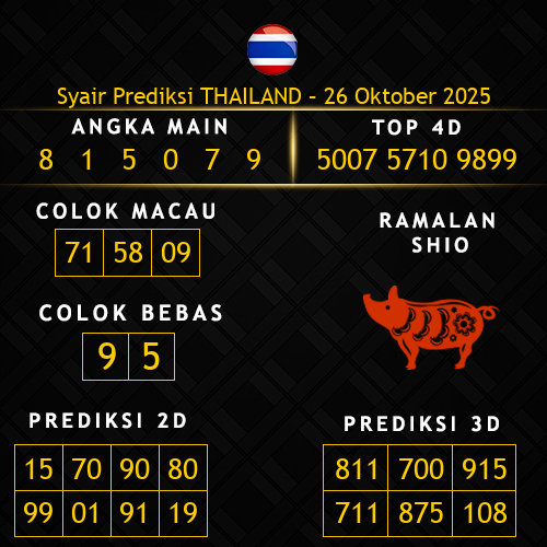 Prediksi Thailand Hari Ini 26-oktober-2025