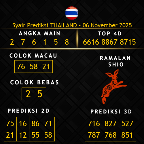 Prediksi Thailand Hari Ini 6-november-2025