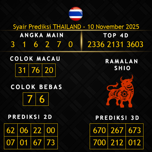 Prediksi Thailand Hari Ini 10-november-2025