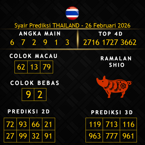 Prediksi Thailand Hari Ini 26-februari-2026