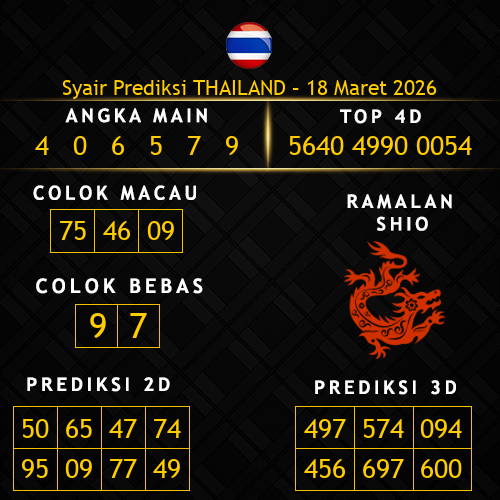 Prediksi Thailand Hari Ini 18-maret-2026