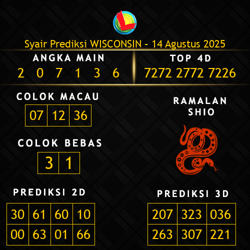 Prediksi Wisconsin Hari Ini 14-agustus-2025