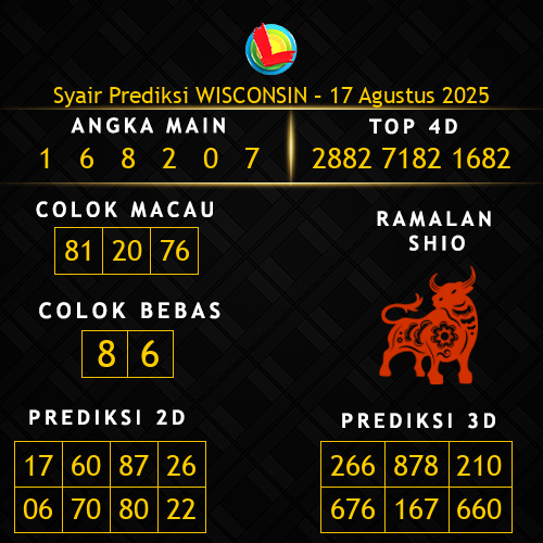 Prediksi Wisconsin Hari Ini 17-agustus-2025