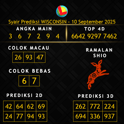Prediksi Wisconsin Hari Ini 10-september-2025