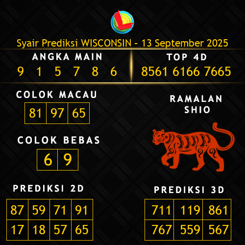 Prediksi Wisconsin Hari Ini 13-september-2025