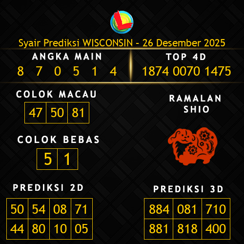 Prediksi Wisconsin Hari Ini 26-desember-2025