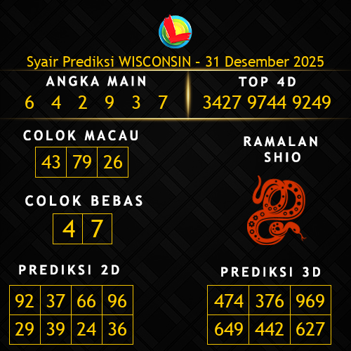 Prediksi Wisconsin Hari Ini 31-desember-2025