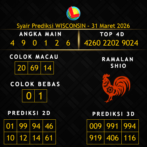 Prediksi Wisconsin Hari Ini 31-maret-2026